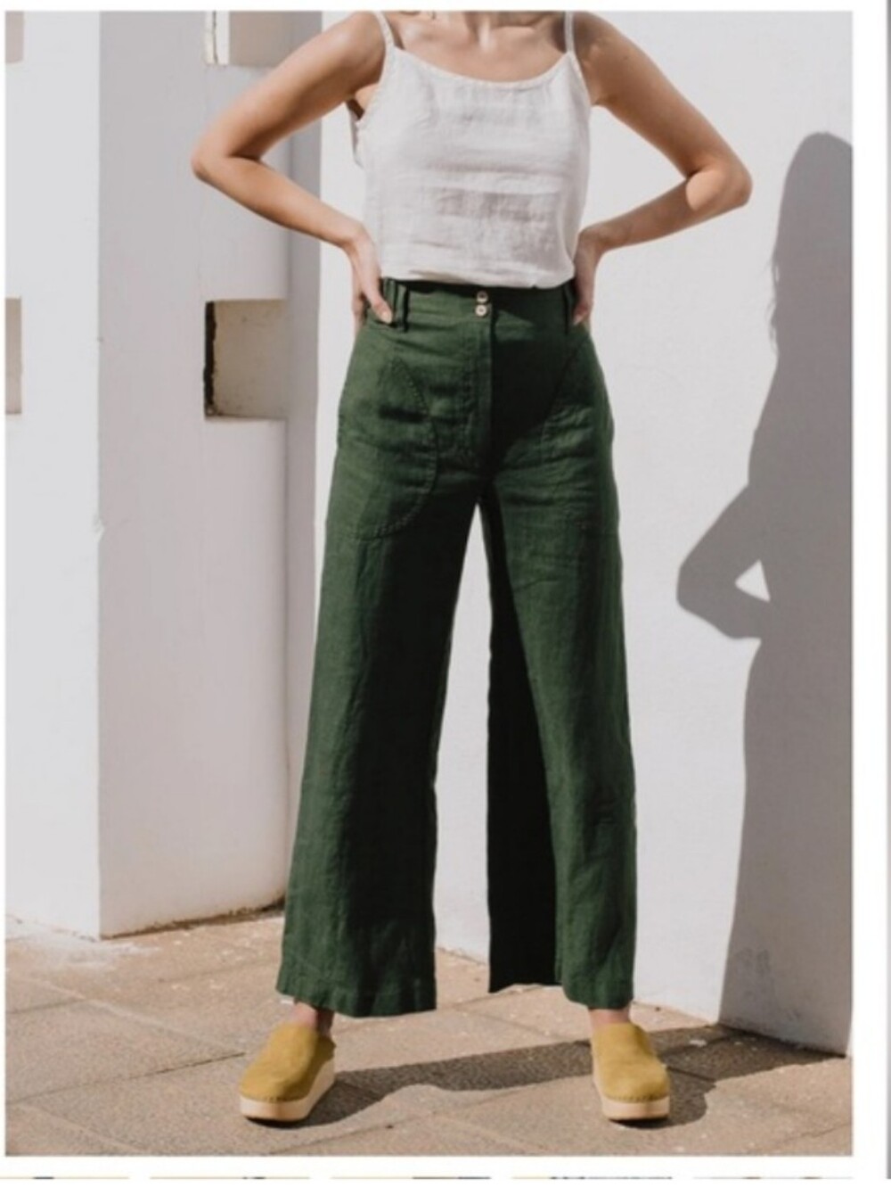 Not Perfect Linen Pants - SARAH Blue High-Waisted Pants - Medium